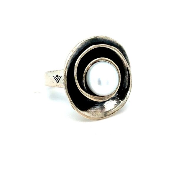 Silpada 925 Flower Pearl Ring - Picture 1 of 10